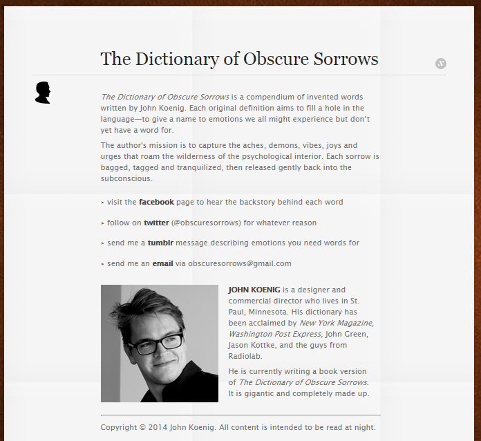 The Dictionary of Obscure Sorrows Description